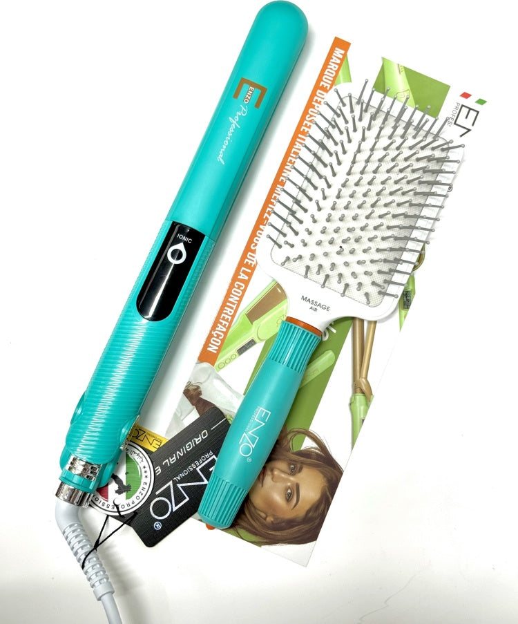 ENZO EN-1291S Portable Hair Brush Hot Iron 2 in 1 hair Airbag comb Comb Hair Straightener
