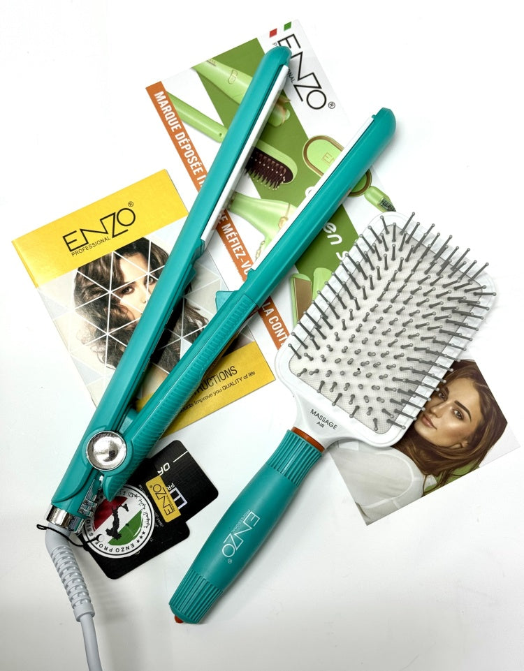 ENZO EN-1291S Portable Hair Brush Hot Iron 2 in 1 hair Airbag comb Comb Hair Straightener