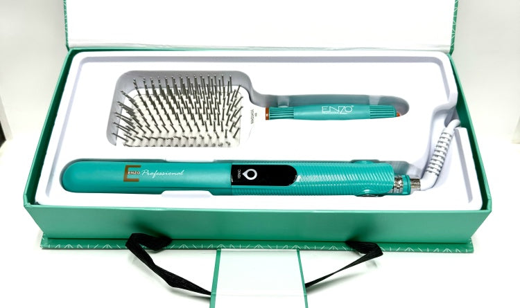ENZO EN-1291S Portable Hair Brush Hot Iron 2 in 1 hair Airbag comb Comb Hair Straightener