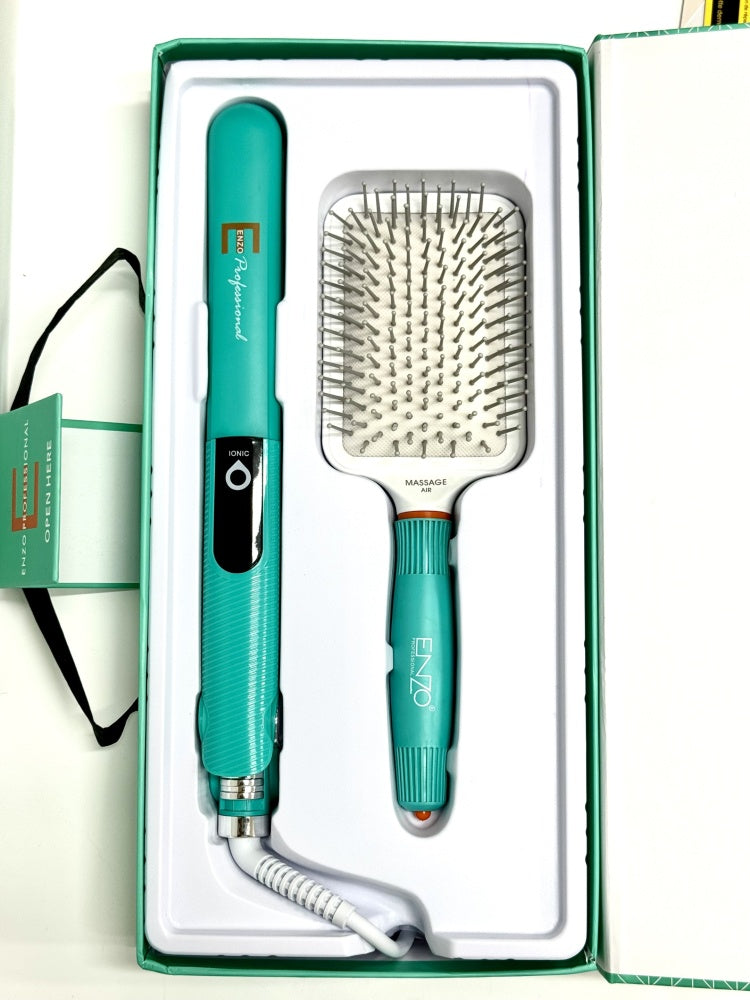 ENZO EN-1291S Portable Hair Brush Hot Iron 2 in 1 hair Airbag comb Comb Hair Straightener