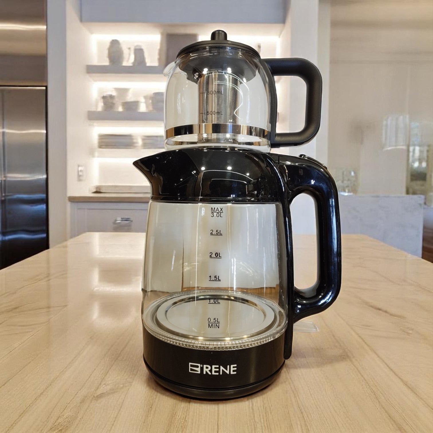 Rene RTM 1708 Tea Maker Pro – 3.0L Kettle with 1.0L Glass Teapot