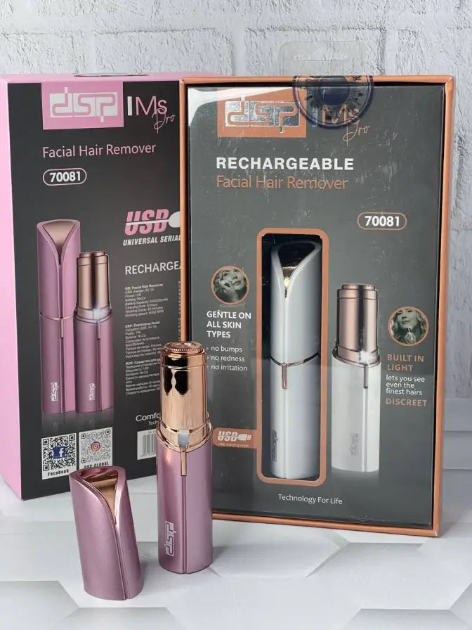 DSP 70081 Rechargeable Facial Hair Remover – Portable Electric Epilator for Women