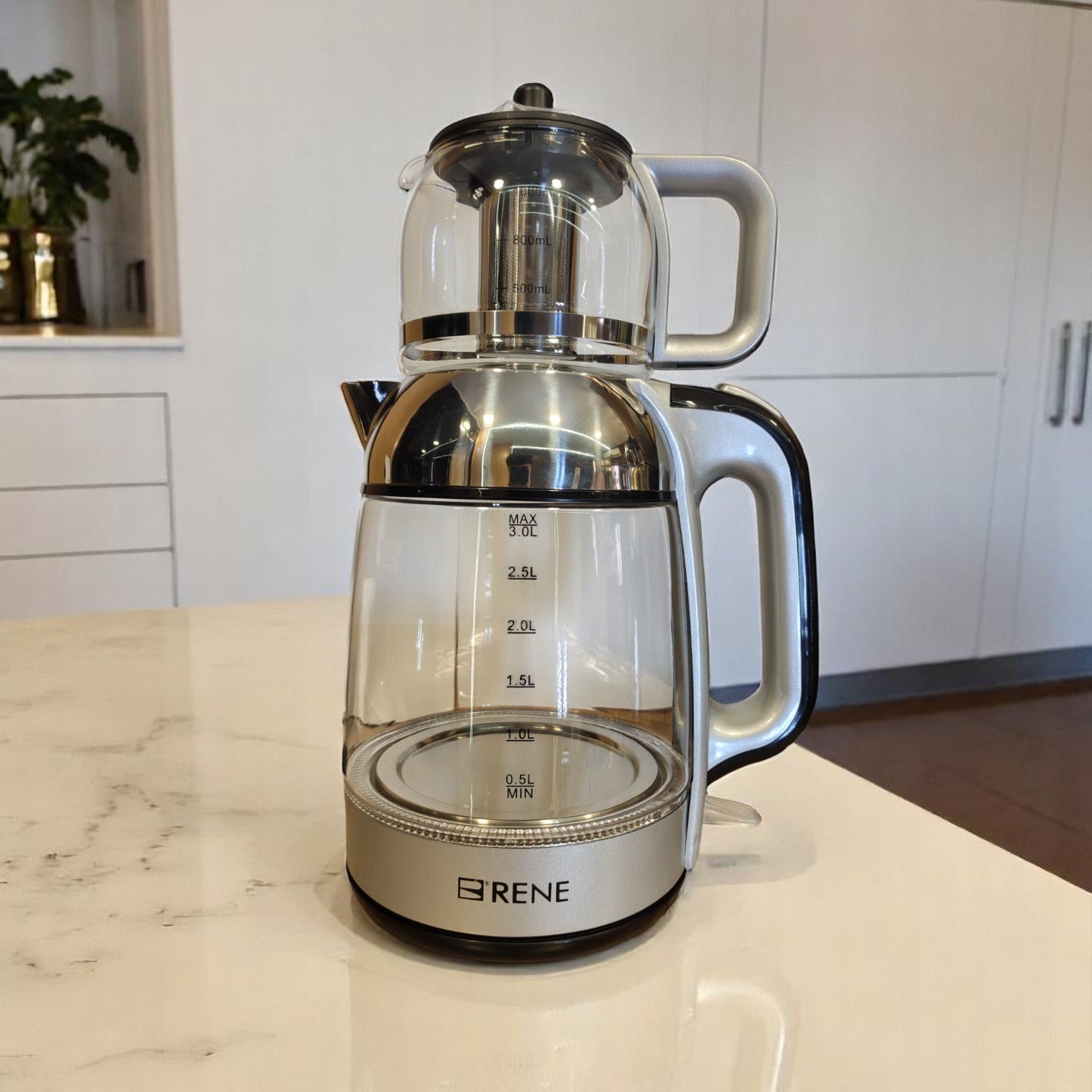 Rene Tea Maker Pro RTM-1709 with 3.0L kettle and 1.0L teapot