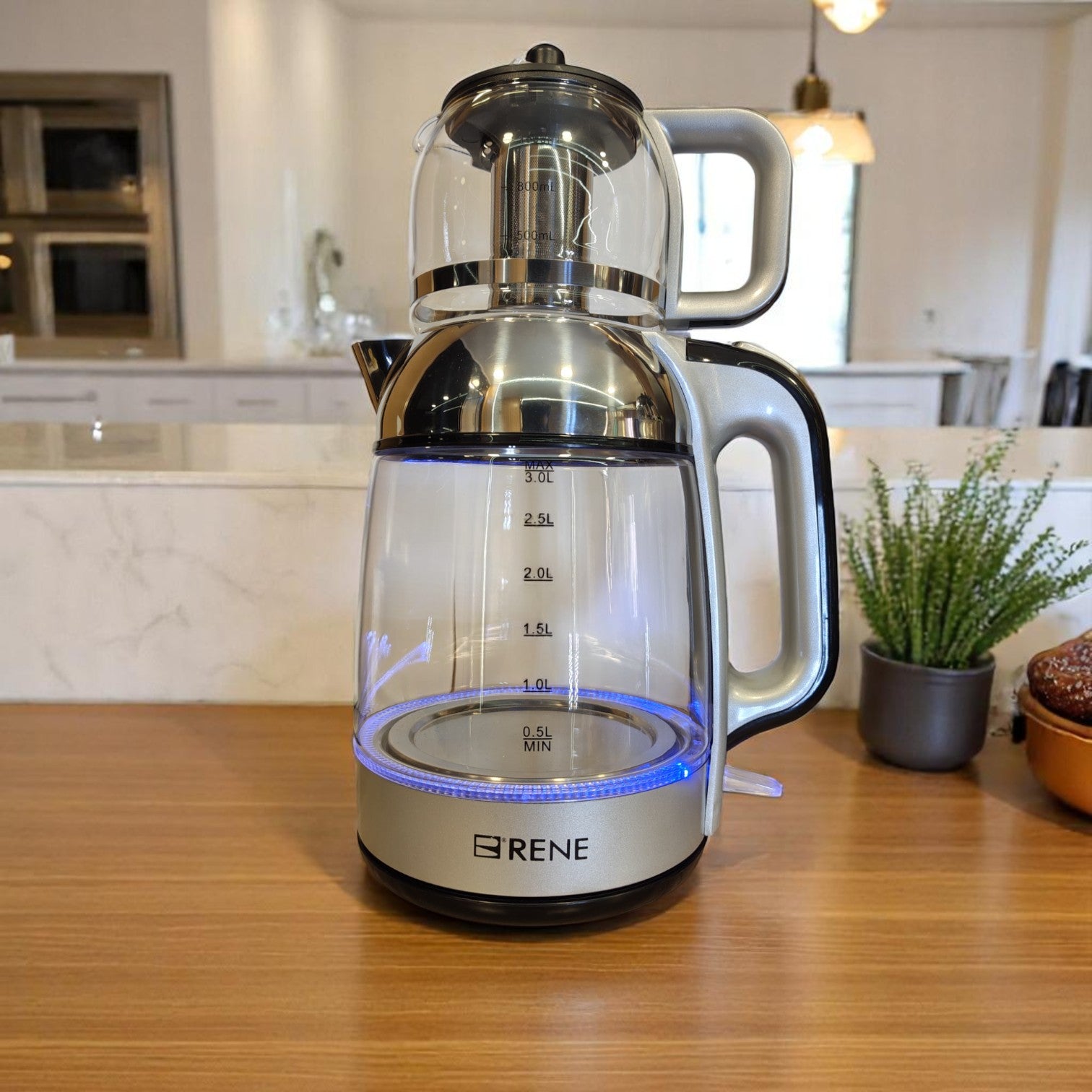 Rene Tea Maker Pro RTM-1709 with 3.0L kettle and 1.0L teapot