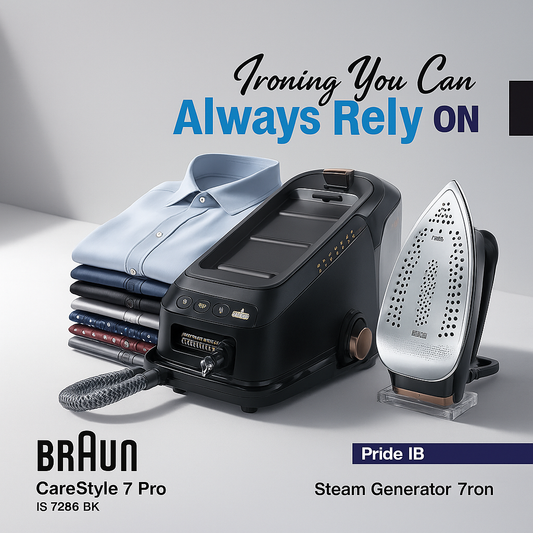 Braun CareStyle 7 Pro IS7286BK Steam Generator Iron – 2700W, 8 Bar Pressure, 2L Tank, Black/Gold