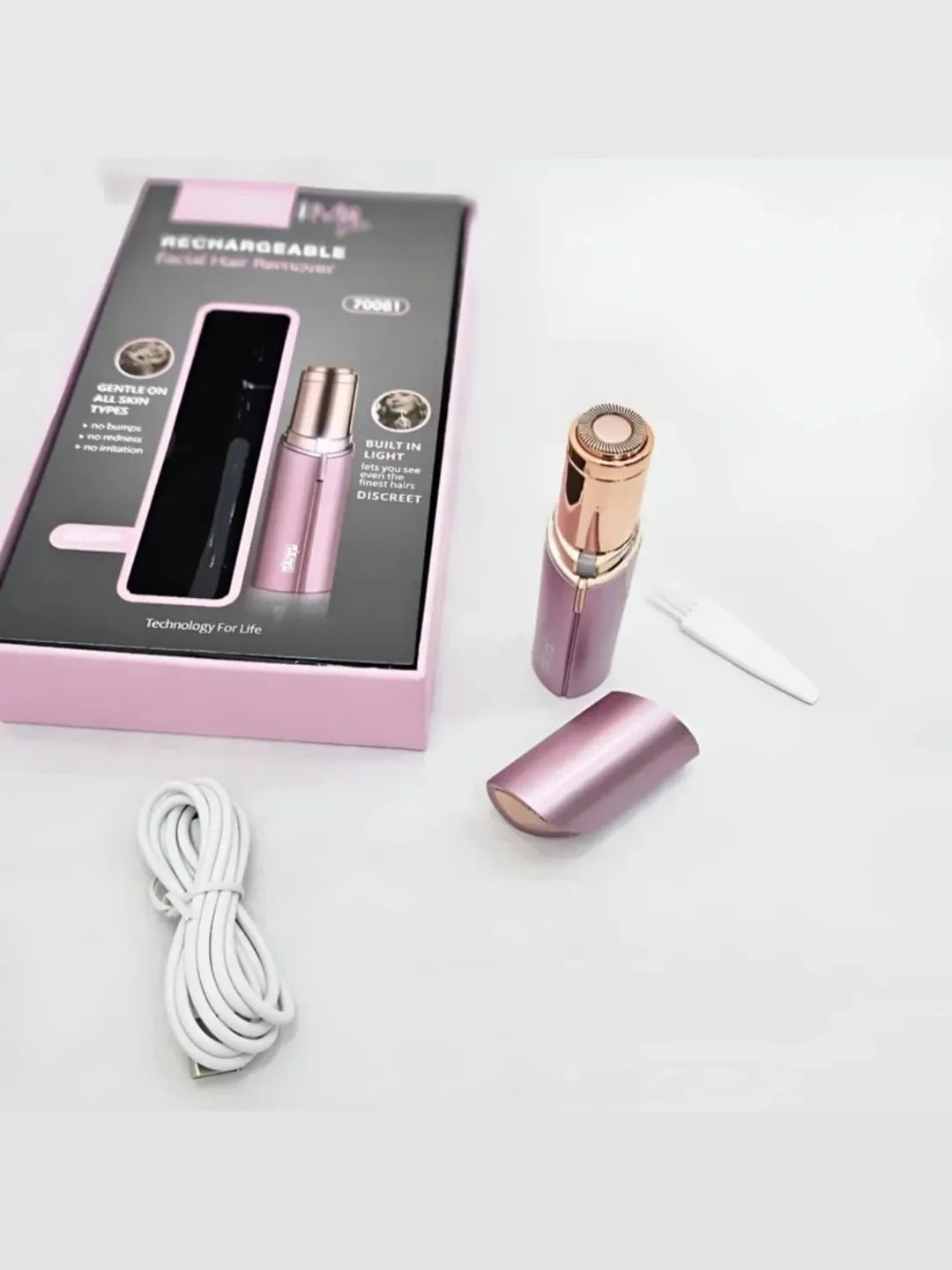 DSP 70081 Rechargeable Facial Hair Remover – Portable Electric Epilator for Women