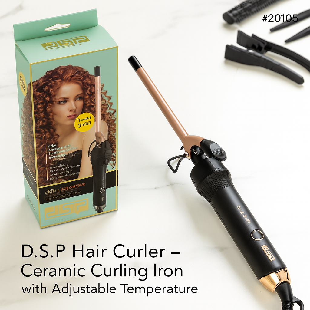 D.S.P 20105 Hair Curler – Ceramic Curling Iron with Adjustable Temperature