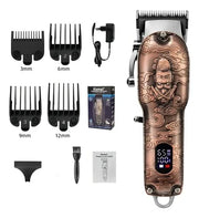 Kemei KM-3705 Professional Hair Clipper – Cordless Rechargeable Trimmer with LCD Display