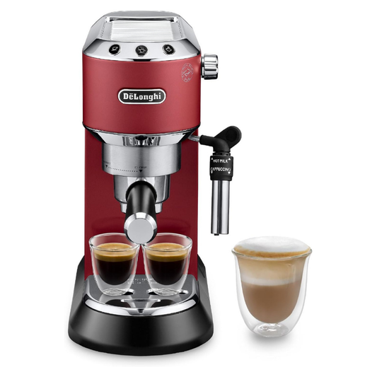 De'Longhi Dedica Arte Espresso Machine - MyLatteArt Milk Foam Nozzle, 15 BAR Pressure, Steel Tamper Included, Beige Gold - Create Perfect Espresso, Cappuccinos, and Latte Art at Home - EC885.BG