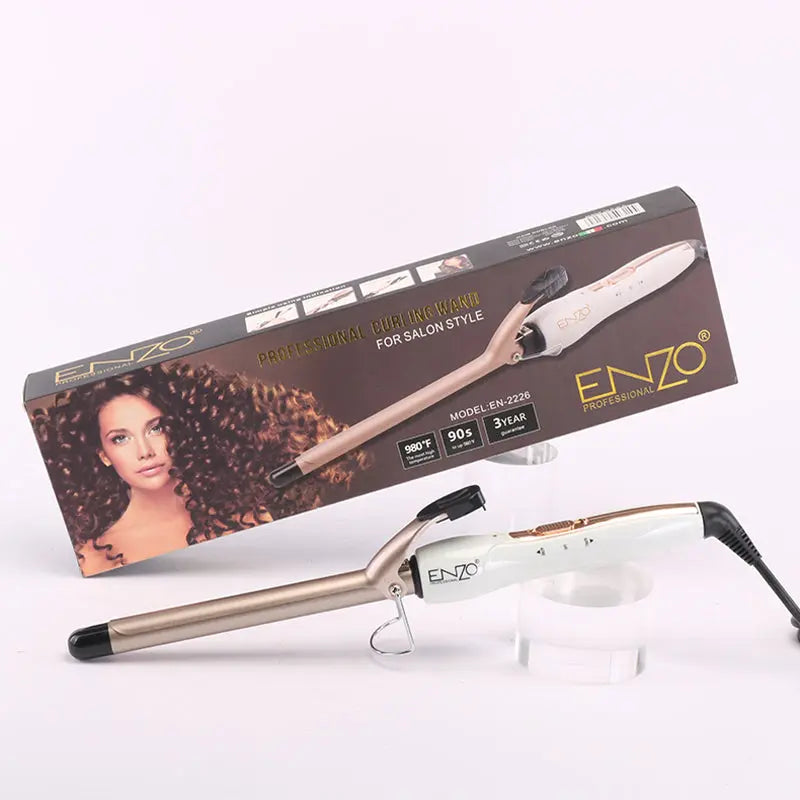 ENZO 2226 LED display hair curling iron for salon and home use.
