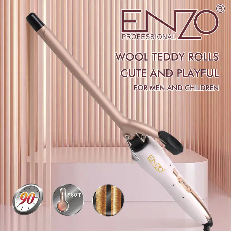 ENZO 2226 LED display hair curling iron for salon and home use.