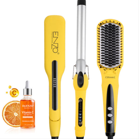 ENZO EN-3955W 3-in-1 Hair Styling Kit – Hot Air Brush, Straightener & Curling Iron
