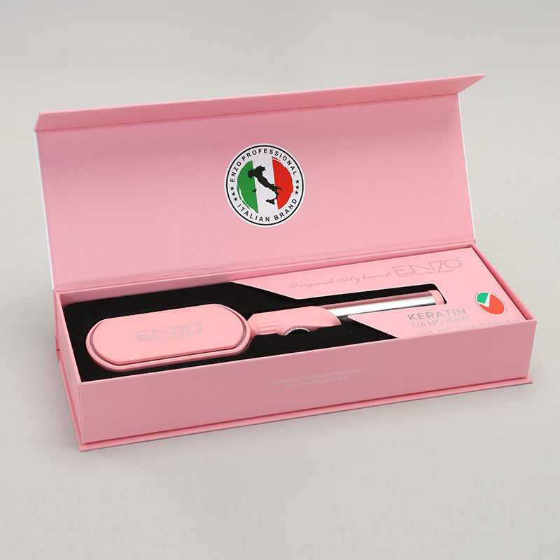 PrecisionWare ENZO EN-4002 Hair Straightener Brush Salon Styler, Volumizer, and Ceramic Heating Ionic Hair Straightener Comb UAE Version