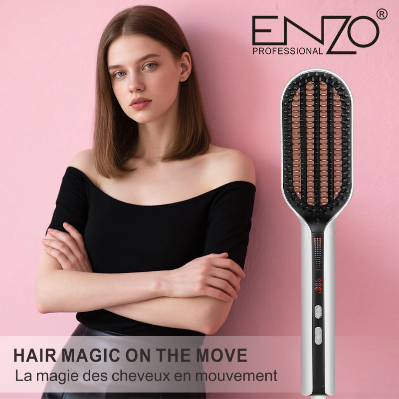 ENZO GLAM HAIR EN-4100 Professional Straightening Brush