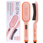 ENZO EN-4102 PRO NEW Model Professional Hair Straightening Comb – Rapid Heating, Adjustable Temperature, Ceramic Coating for Effortless Styling