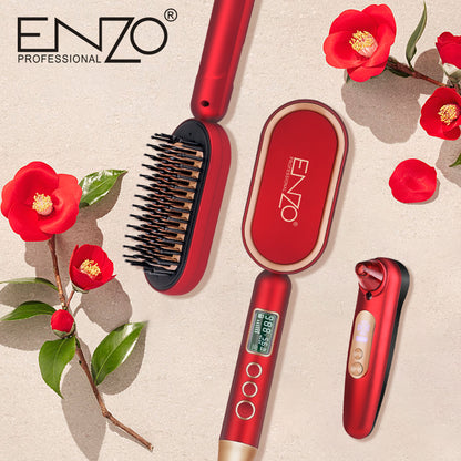 ENZO EN-4102T Multi-Function Hair Straightener Comb with PTC Heating