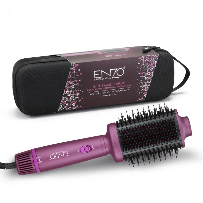 ENZO EN-4110 Professional 1500W Volumizer Styler & Hot Air Brush – Side view showing brush and air flow