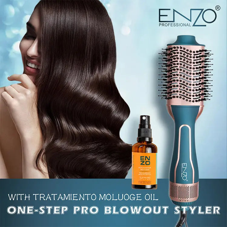 ENZO EN-4112 Hot Air Hair Brush Styler – 240V Professional Hair Dryer Brush with heat settings