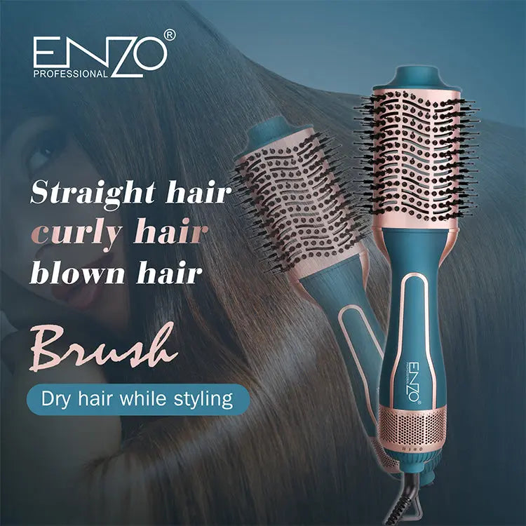 ENZO EN-4112 Hot Air Hair Brush Styler – 240V Professional Hair Dryer Brush with heat settings