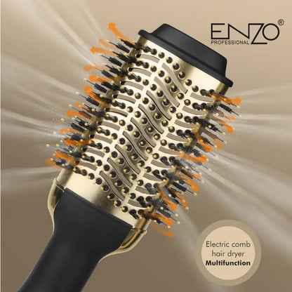 Enzo EN-4116 Electric Hair Straightening Brush – 24K Gold design for sleek, frizz-free styling