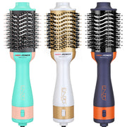 ENZO EN-4134 3-in-1 Electric Hair Styling Comb – Italian Brand | Negative Ion Technology | Fast Drying, Curling, Straightening & Volumizing - Intl Version - Purple