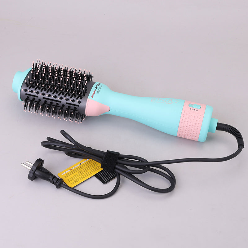 ENZO EN-4134 3-in-1 Electric Hair Styling Comb – Italian Brand | Negative Ion Technology | Fast Drying, Curling, Straightening & Volumizing - Intl Version - Purple