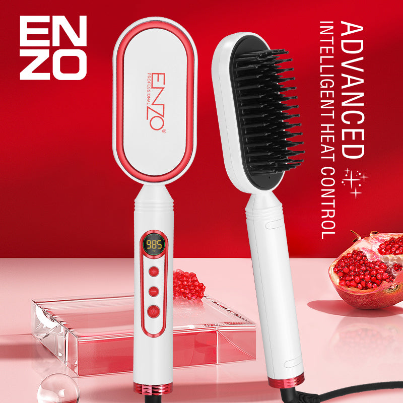 ENZO EN-4201 Portable Mini Hair Iron Fast Hair Straightening Brush