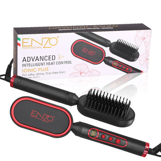 ENZO EN-4201 Portable Mini Hair Iron Fast Hair Straightening Brush