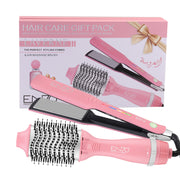 ENZO EN-511 New Electric Straightener Curler One Step Hot Air Hair Blow Dryer Brush 3 in 1 Multi Styler Curling Iron Comb Set
