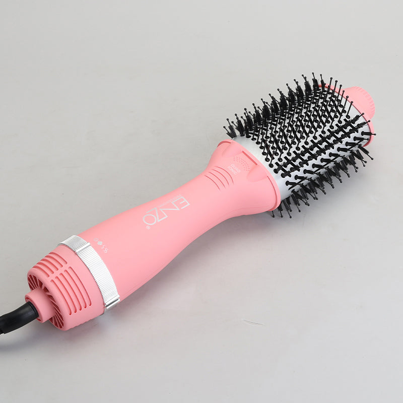 ENZO EN-6210 75mm Volumizing Blowout Brush – 1500W 3-in-1 Hair Dryer, Straightener, TurboDry Technology, Ionic Anti-Frizz Bristles, 3 Heat Settings & 2 Speeds – Yellow – Intl Version