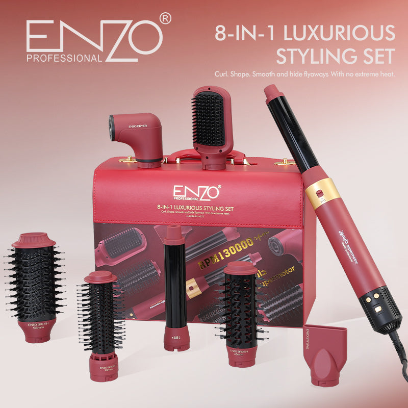 ENZO EN-6223 8-in-1 Hot Air Styler Kit – Multi-Function Hair