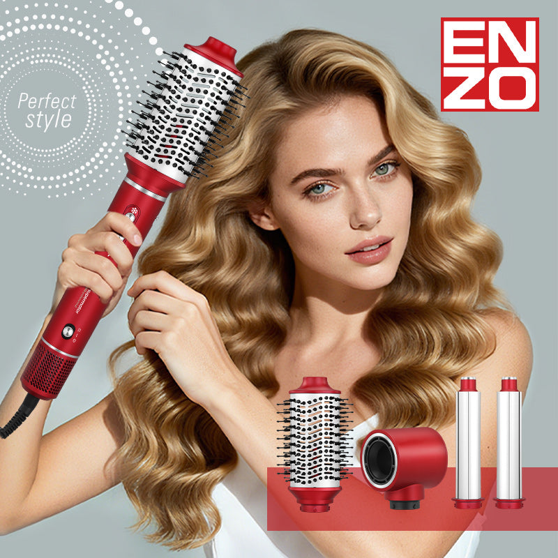 Enzo EN-6225 Hot Air Brush – 1500W Rotating Dryer & Straightener