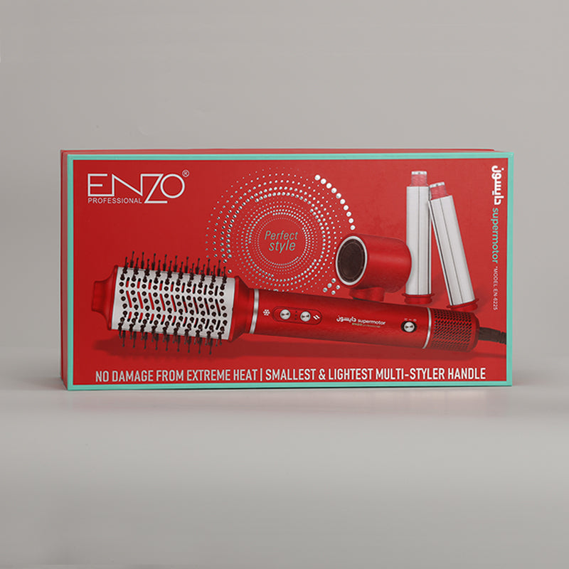 ENZO EN-6225 Hot Air Brush – 3-in-1 Rotating Dryer & Straightener