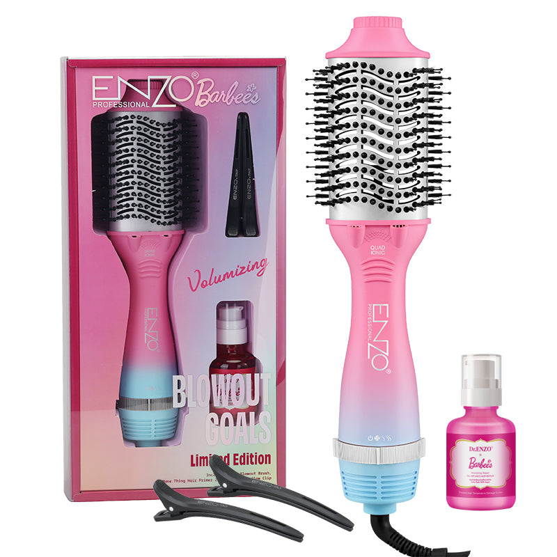 Enzo Professional EN-752 Hair Dryer Brush – Barbie Edition Blowout Styler