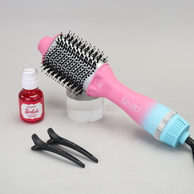 Enzo Professional EN-752 Hair Dryer Brush – Barbie Edition Blowout Styler