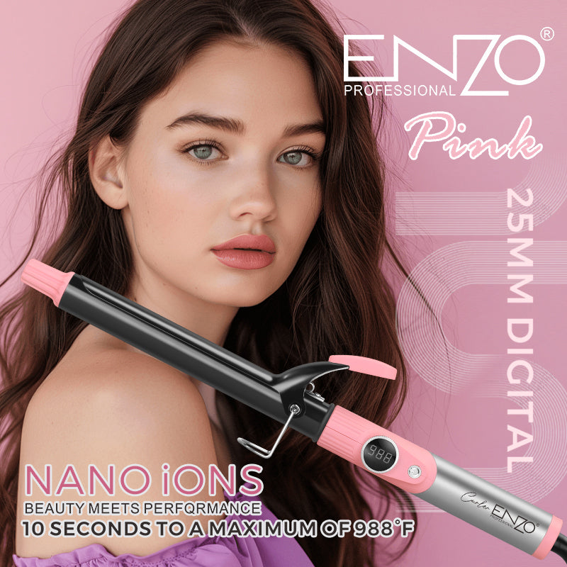 ENZO Professional EN-9123 25 mm Ceramic Curling Wand – Global Voltage 110-240 V