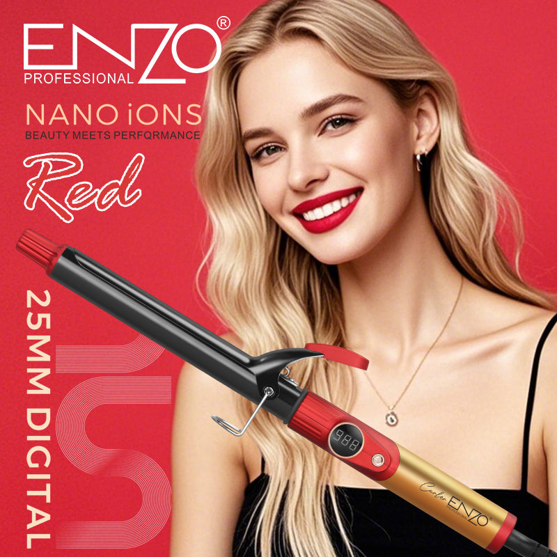 ENZO Professional EN-9123 25 mm Ceramic Curling Wand – Global Voltage 110-240 V