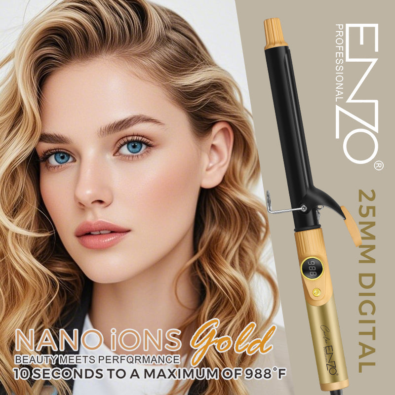 ENZO Professional EN-9123 25 mm Ceramic Curling Wand – Global Voltage 110-240 V