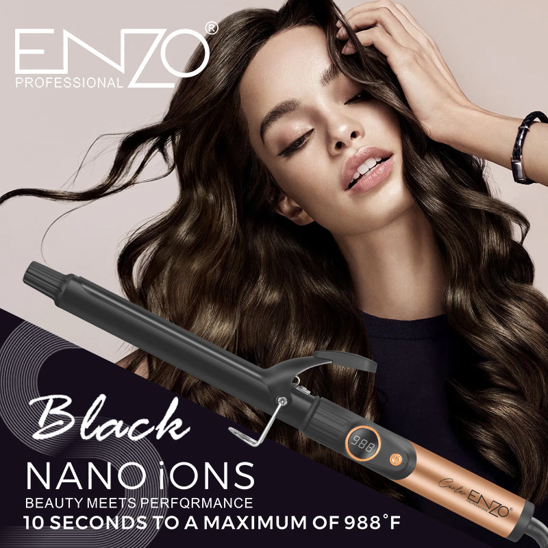 ENZO Professional EN-9123 25 mm Ceramic Curling Wand – Global Voltage 110-240 V