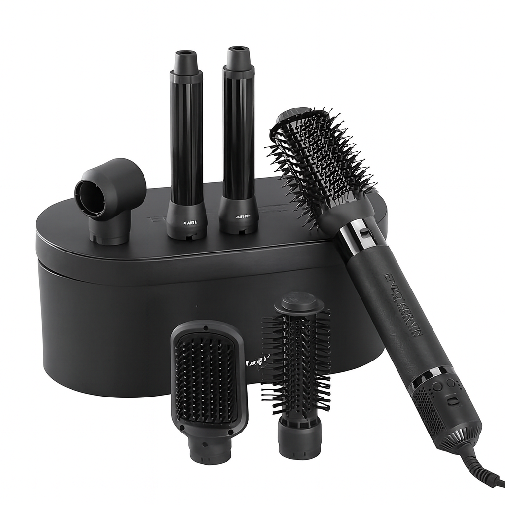 ENZO B1 6-in-1 Professional Hot Air Multi-Styler Brush – 1500W Ionic Hair Dryer, Curler, Straightener, and Comb