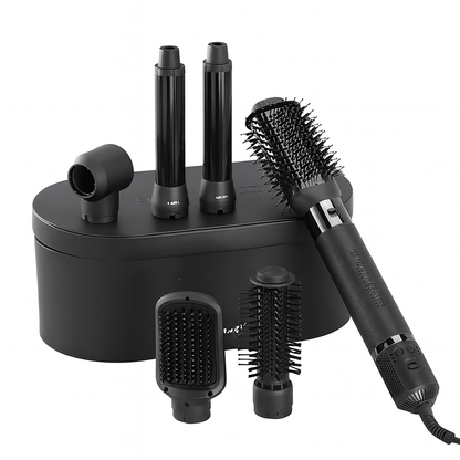 ENZO B1 6-in-1 Professional Hot Air Multi-Styler Brush – 1500W Ionic Hair Dryer, Curler, Straightener, and Comb