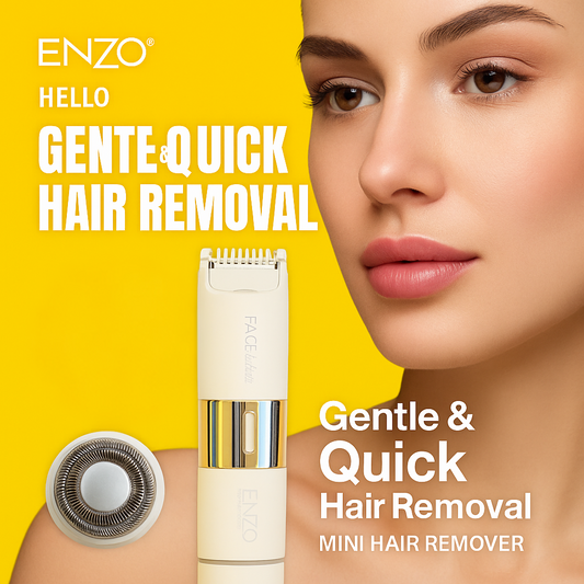 Enzo Professional EN-1401 Mini Hair Remover – Quick & Gentle Facial Hair Removal with Smart Light Technology