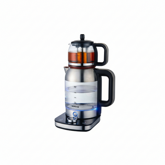 Rene RTM 1710 Tea Maker Pro – 2.0L Electric Kettle + 1.0L Teapot, Digital LED Touchscreen, 2000W, Adjustable Temperature Control