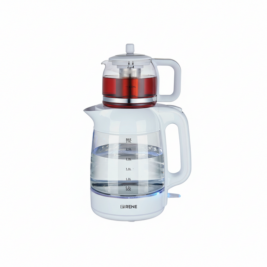 Rene RTM 1707 Tea Maker Pro – 3.0L Electric Kettle with 1.0L Teapot, 2000W, Keep Warm & Double Heat Function