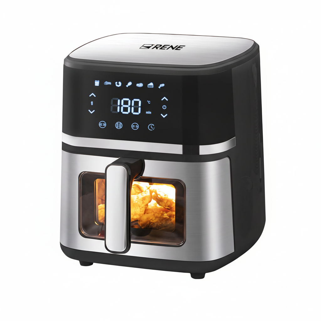 Rene Air Fryer Pro 5L Digital Touchscreen – Stainless Steel, 1400W | Model RAF-1718