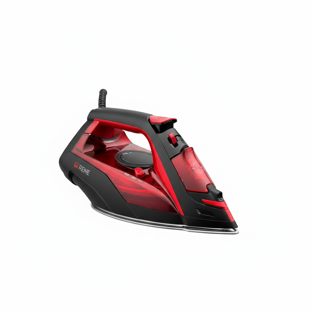 Rene RSI-1723 Professional 2400W Steam Iron with Ceramic Soleplate & Auto Shut-Off – French Technology and it has only 1 temperature