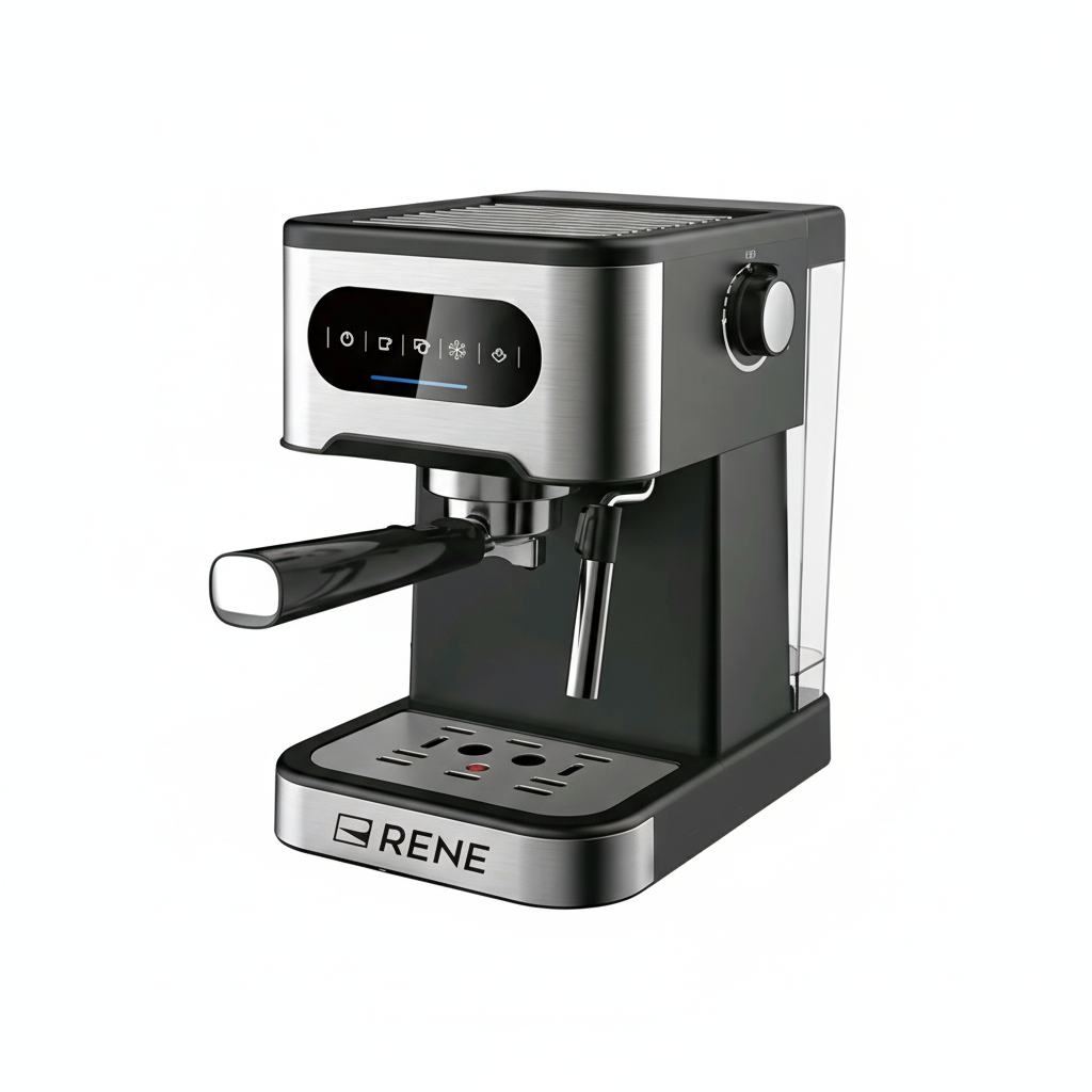 Rene 1711 Professional 6-in-1 Coffee Maker – Espresso, Latte, Cappuccino & More – 1350W, Digital Display, French Technology