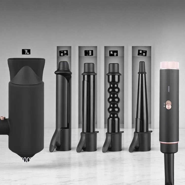 ENZO EN-6310 5-in-1 Professional Hair Styling Kit – Interchangeable Straightener, Curlers & Blow Dryer Afaq Al Naseem LLC.
