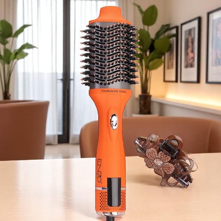 ENZO EN-6219 Digital Blower Brush in orange and black – 1500W hot air styler