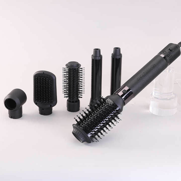 ENZO B1-1 6-in-1 Professional Hot Air Multi-Styler Brush - BLDC Motor – 1500W Ionic Hair Dryer, Curler, Straightener, and Comb